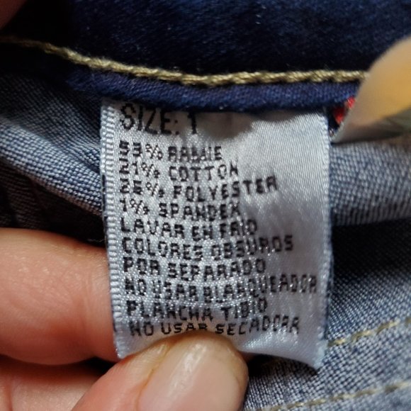 TUSH PUSH Jr. women dark wash stretch jeans size 1 - Picture 10 of 11